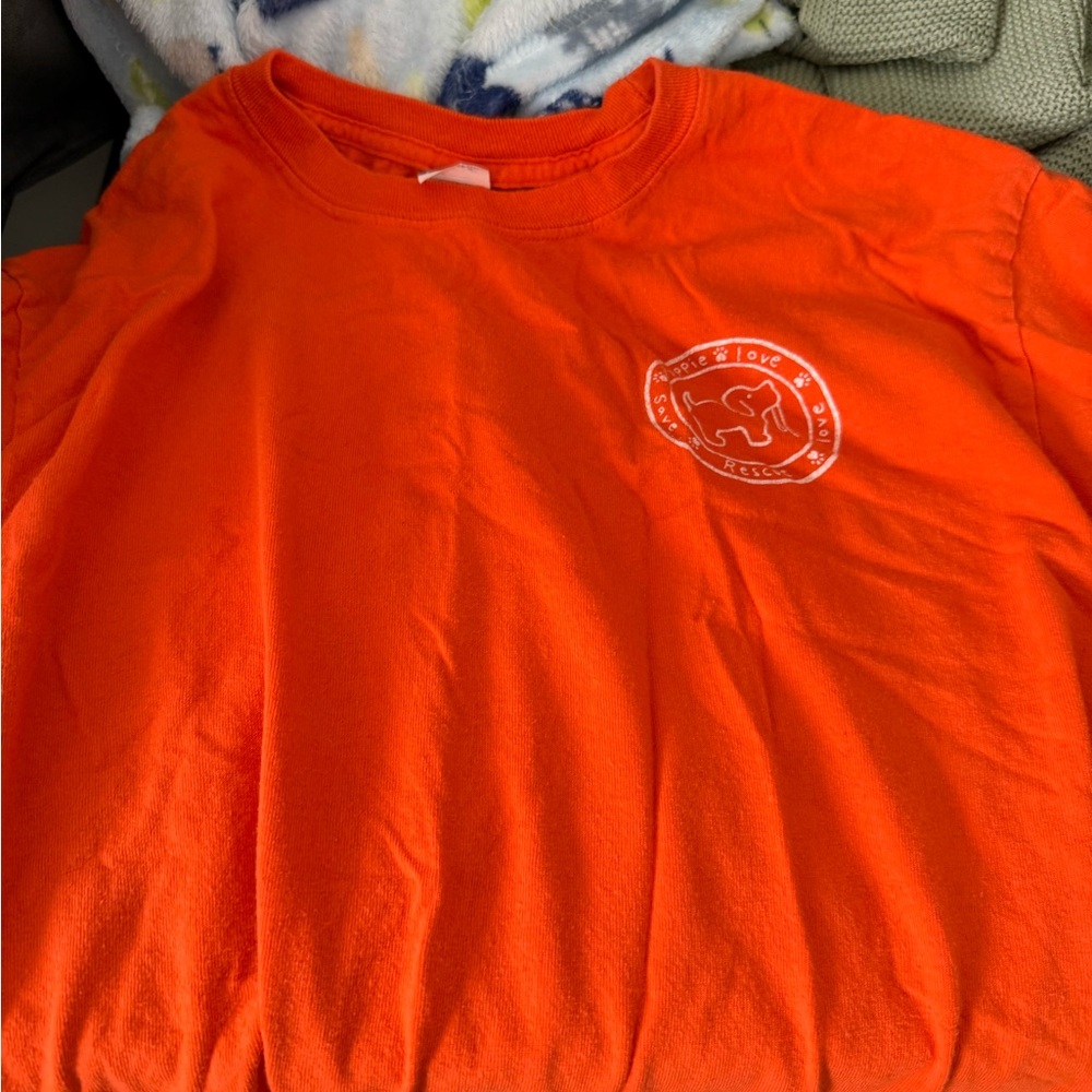 Vibrant Orange football pup Long Sleeve Tee